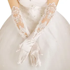 Bridal Embroidery Long Gloves