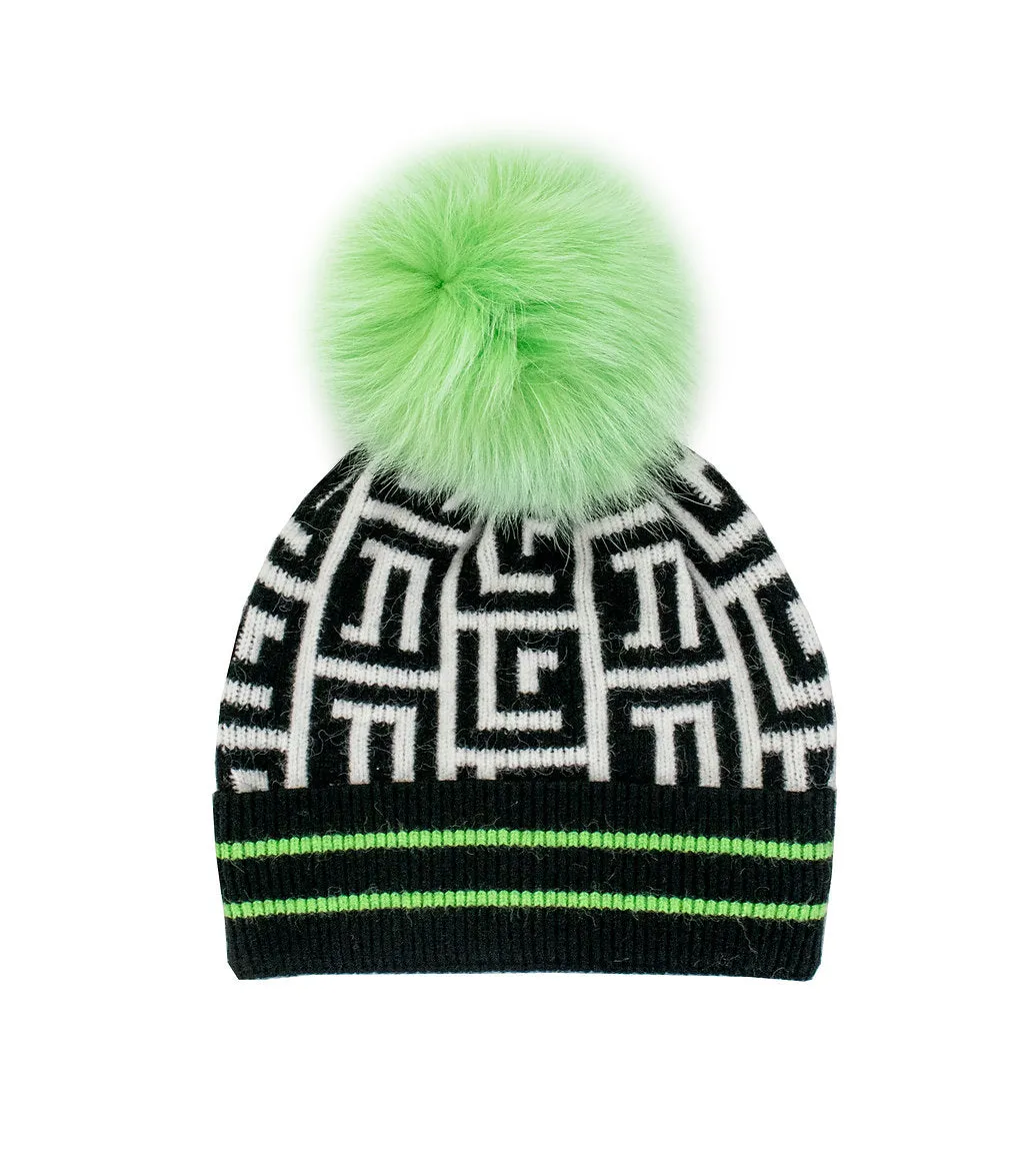 Bright Lights Beanie with Fox Pom