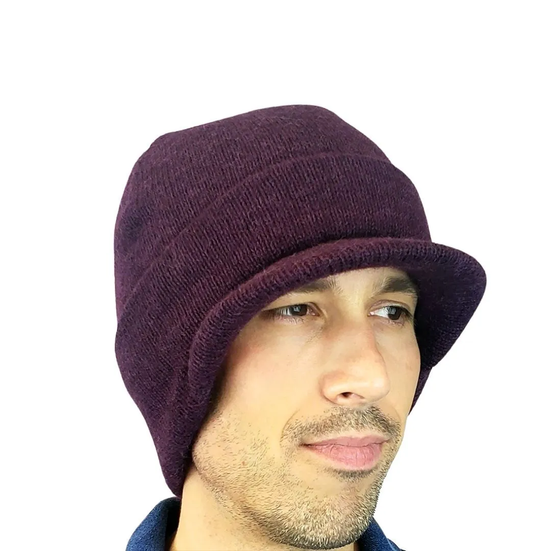 Brimmed Alpaca Knit Radar Mash Hat