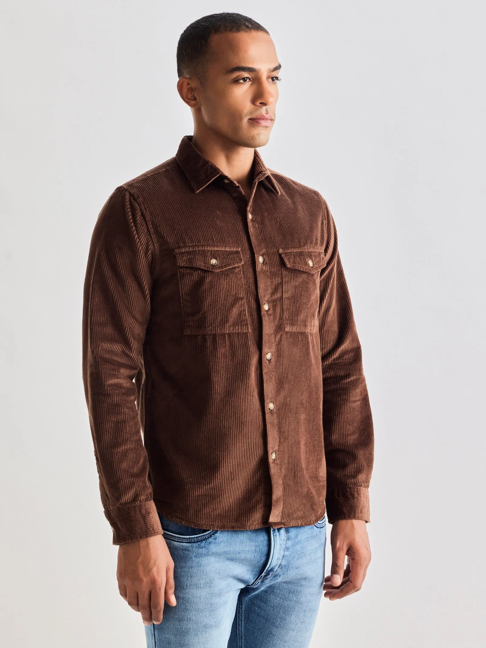 Brown Corduroy Over Shirt