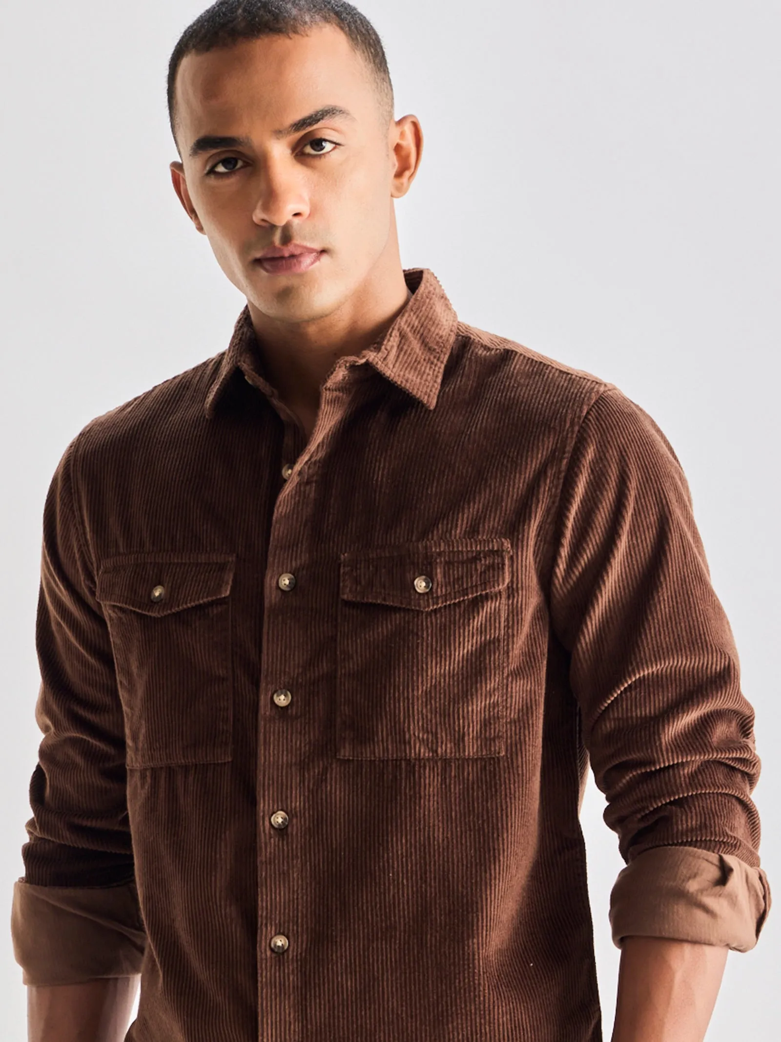 Brown Corduroy Over Shirt