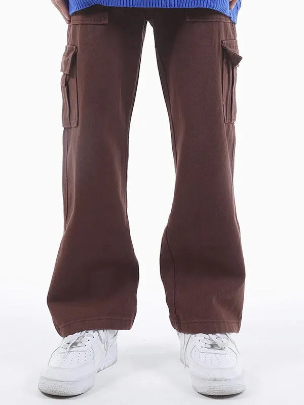 Brown Loose Straight Cargo Pants