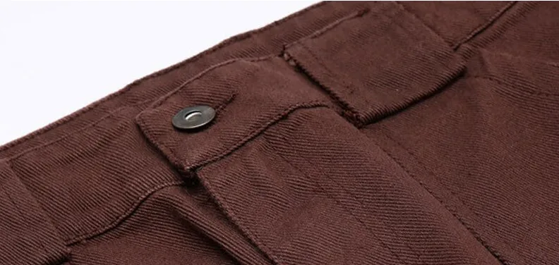 Brown Loose Straight Cargo Pants