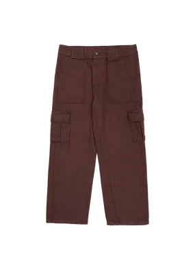 Brown Loose Straight Cargo Pants