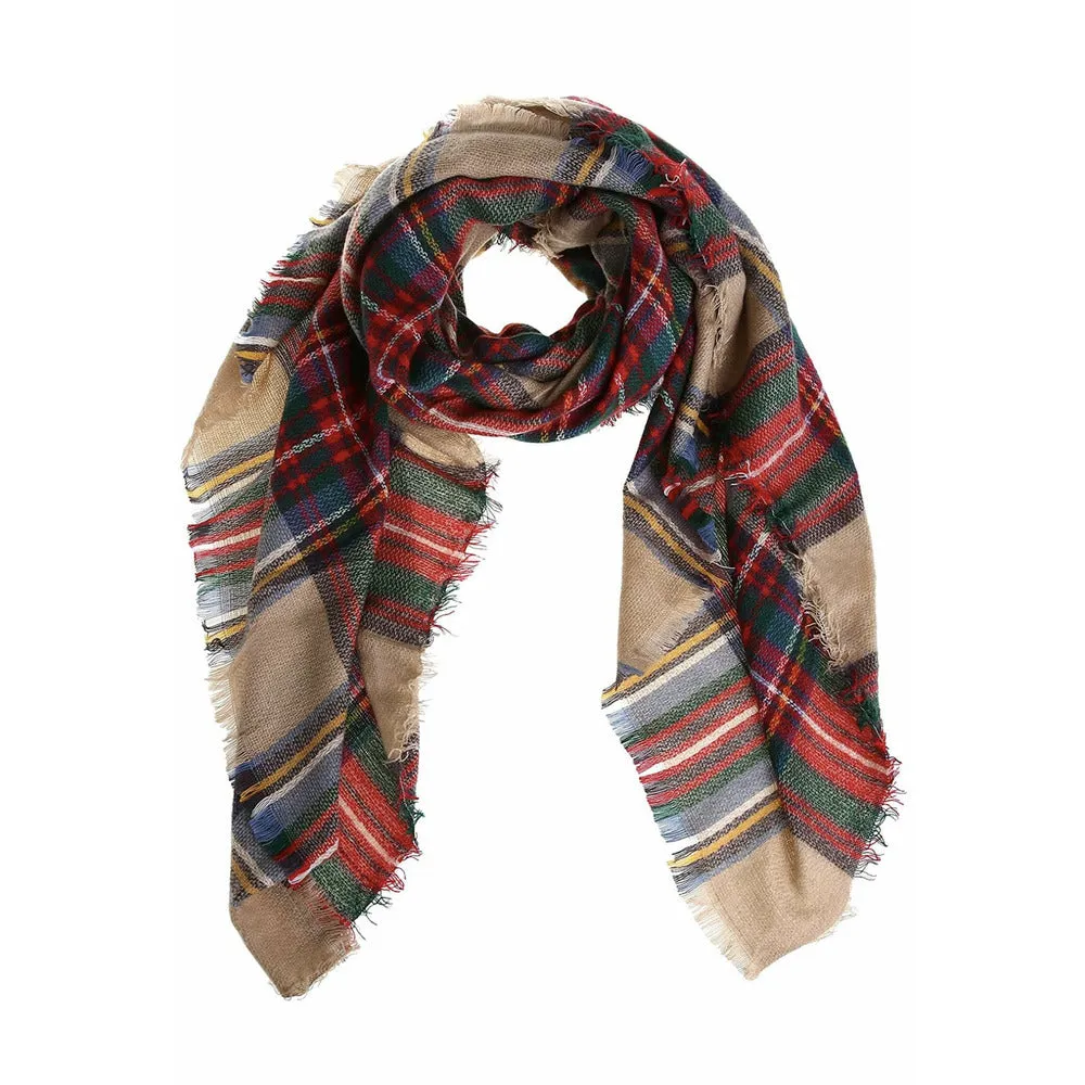 Caroline Plaid Shawl-Scarf