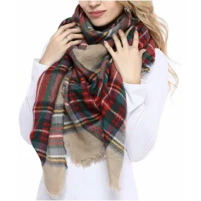 Caroline Plaid Shawl-Scarf