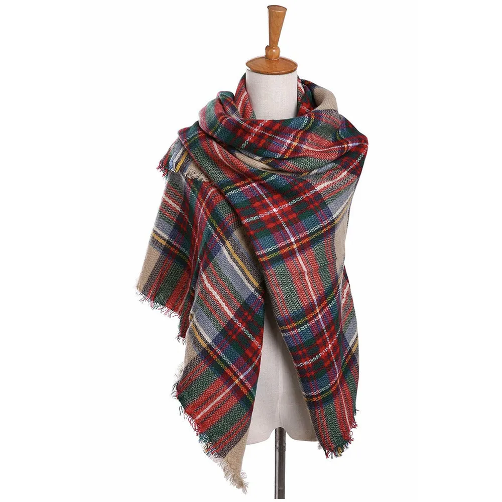 Caroline Plaid Shawl-Scarf