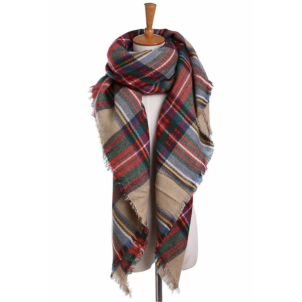 Caroline Plaid Shawl-Scarf