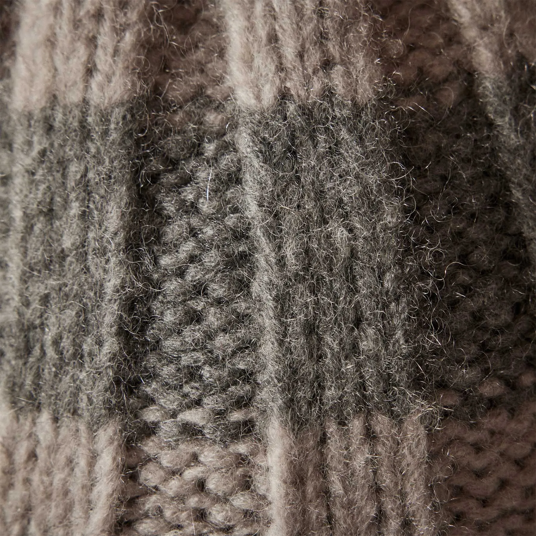 Cashmere Striped Beanie - Silver Wheat/Thunder