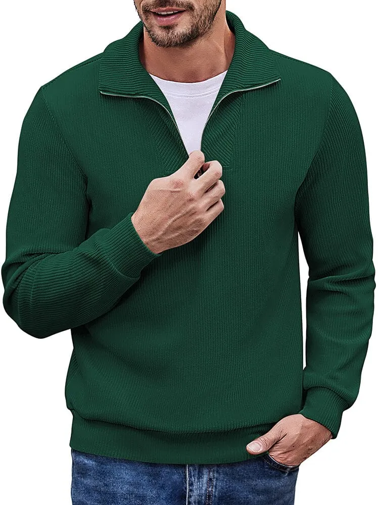 Casual Corduroy Polo Collar Pullover (US Only)