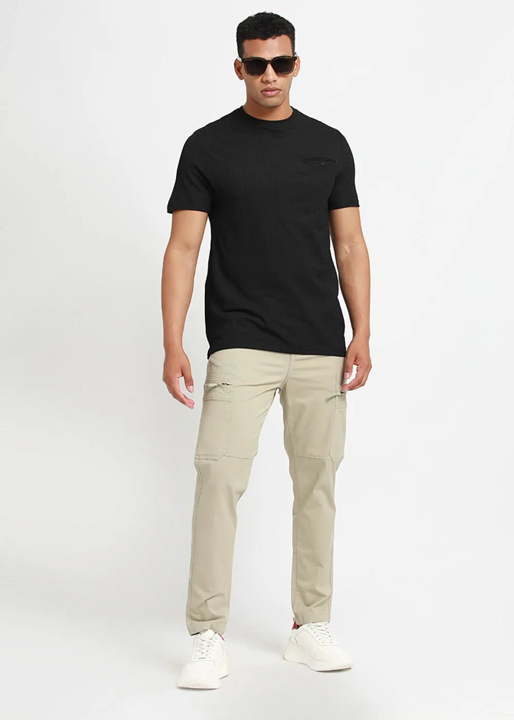 Celadon Green Zip Cargo Pants