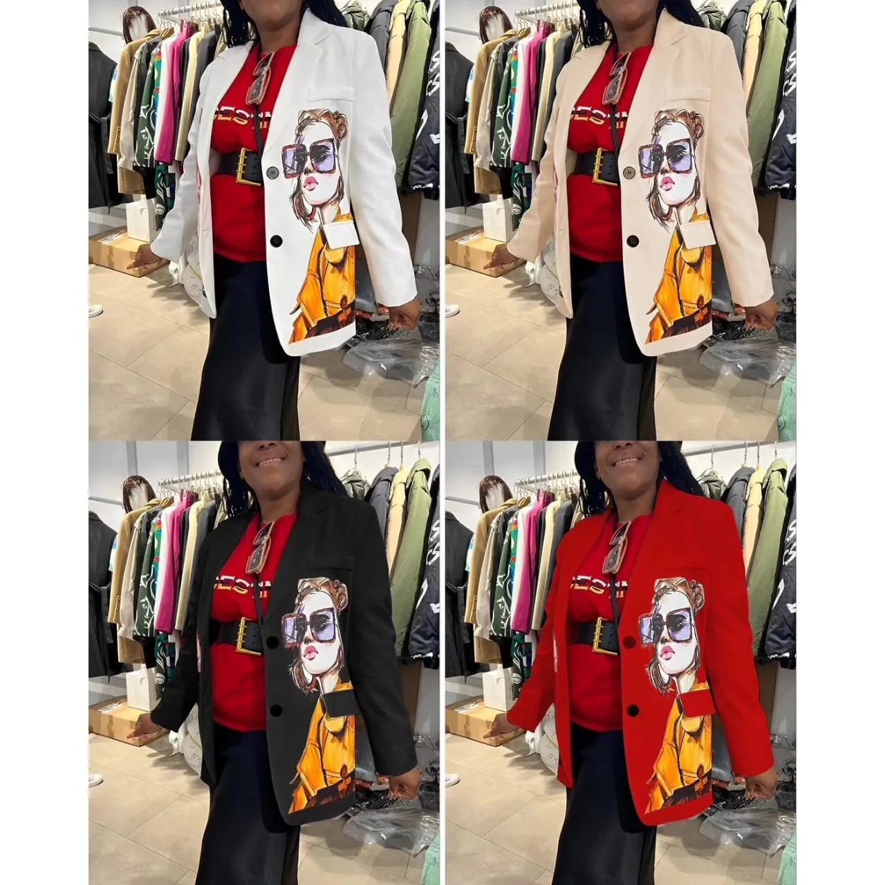 Character Print Blazer