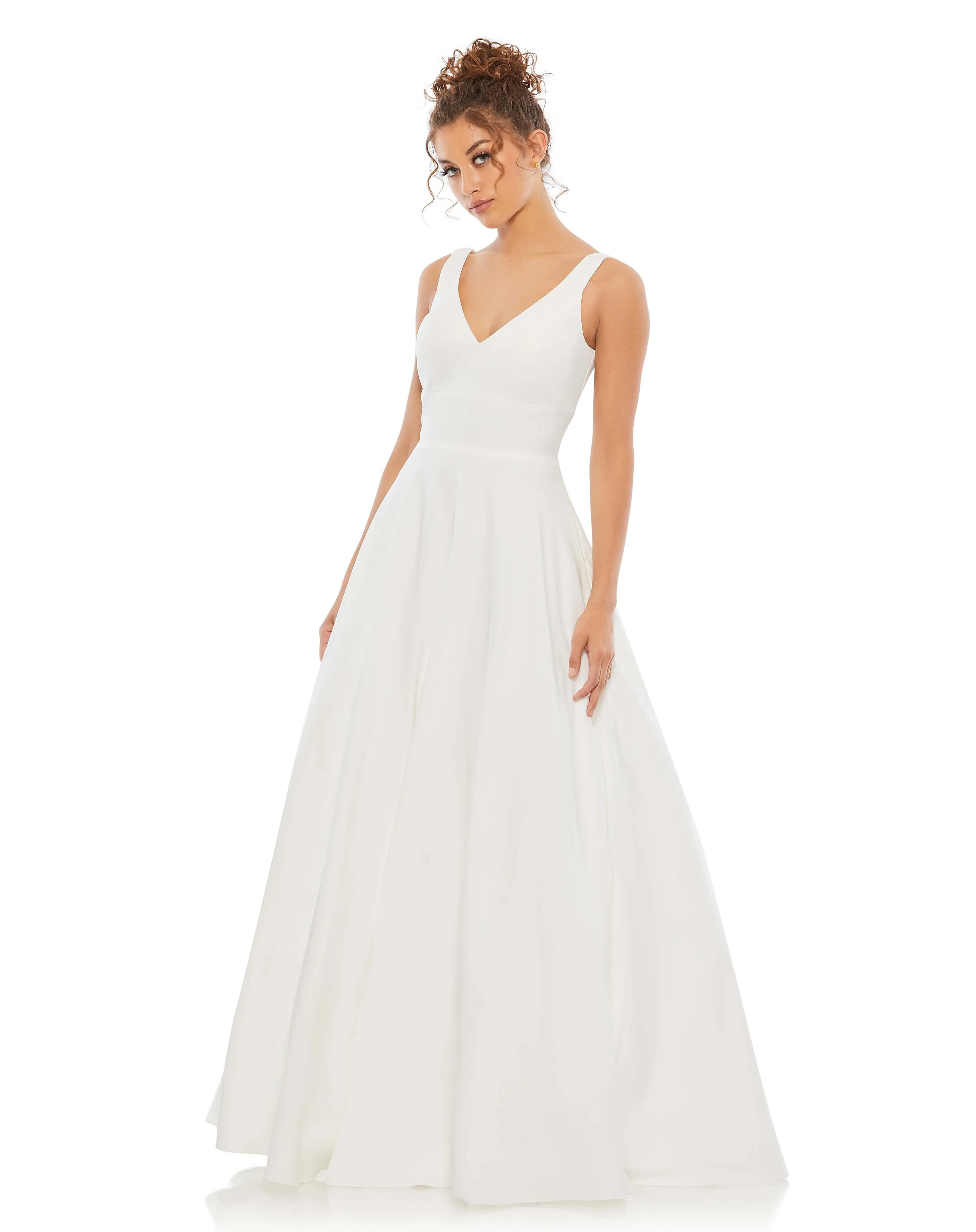 Classic Sleeveless A-Line Gown with Pockets