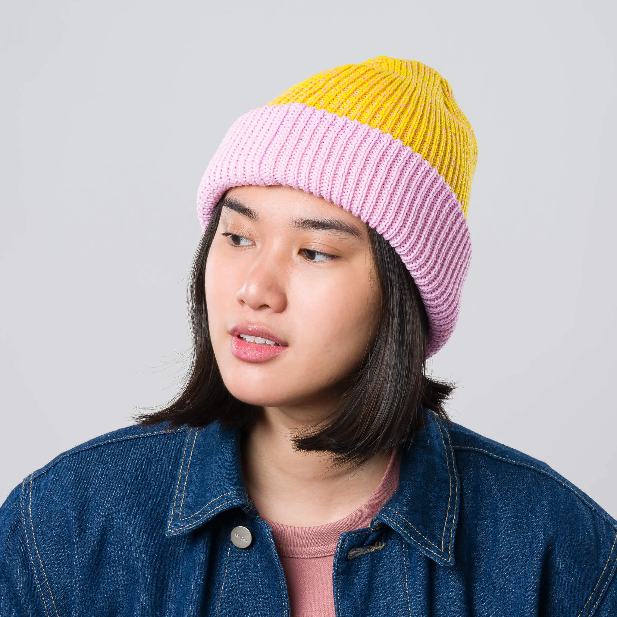 Colorblock Plush Knit Beanie