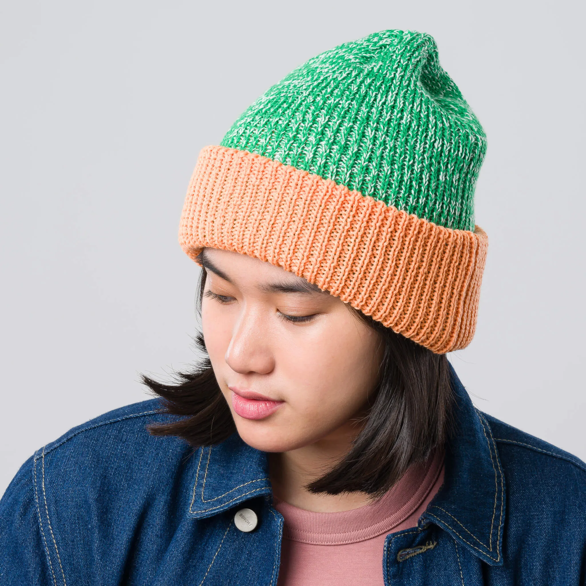 Colorblock Plush Knit Beanie