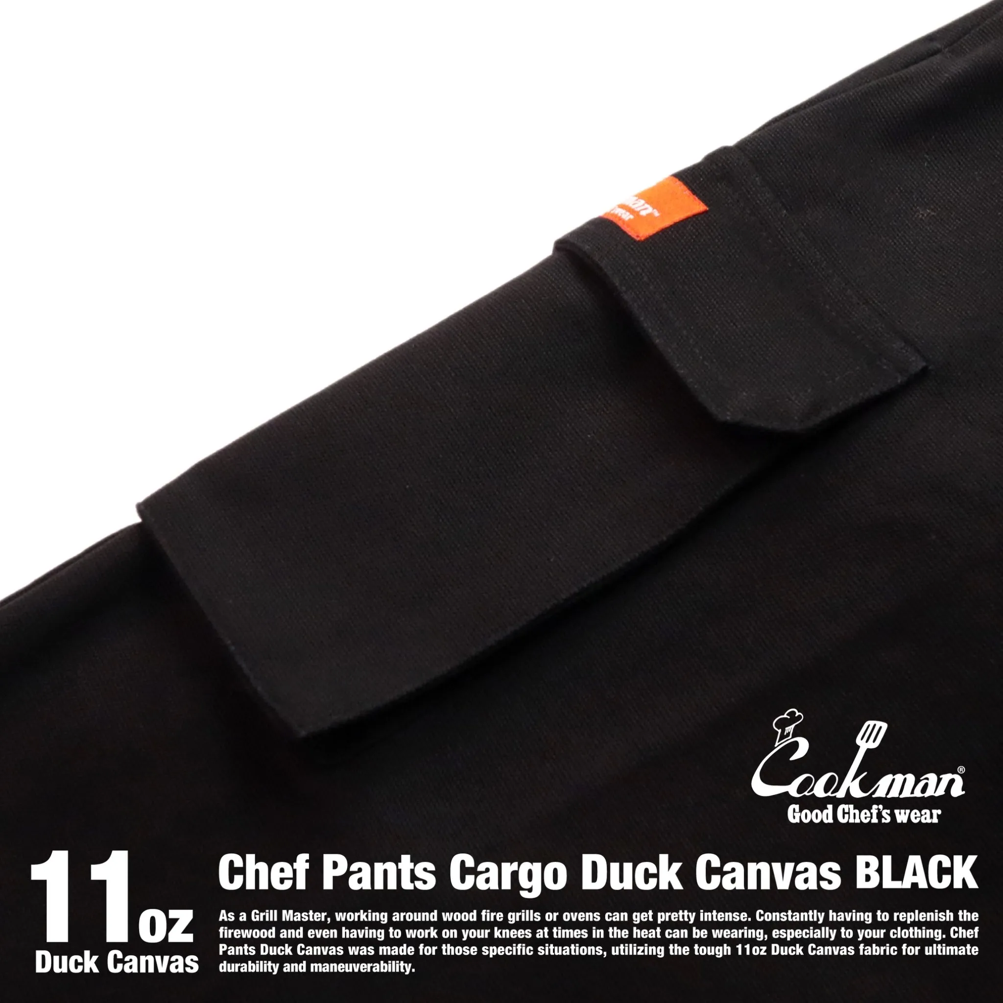 Cookman Chef Pants Cargo - Duck Canvas : Black