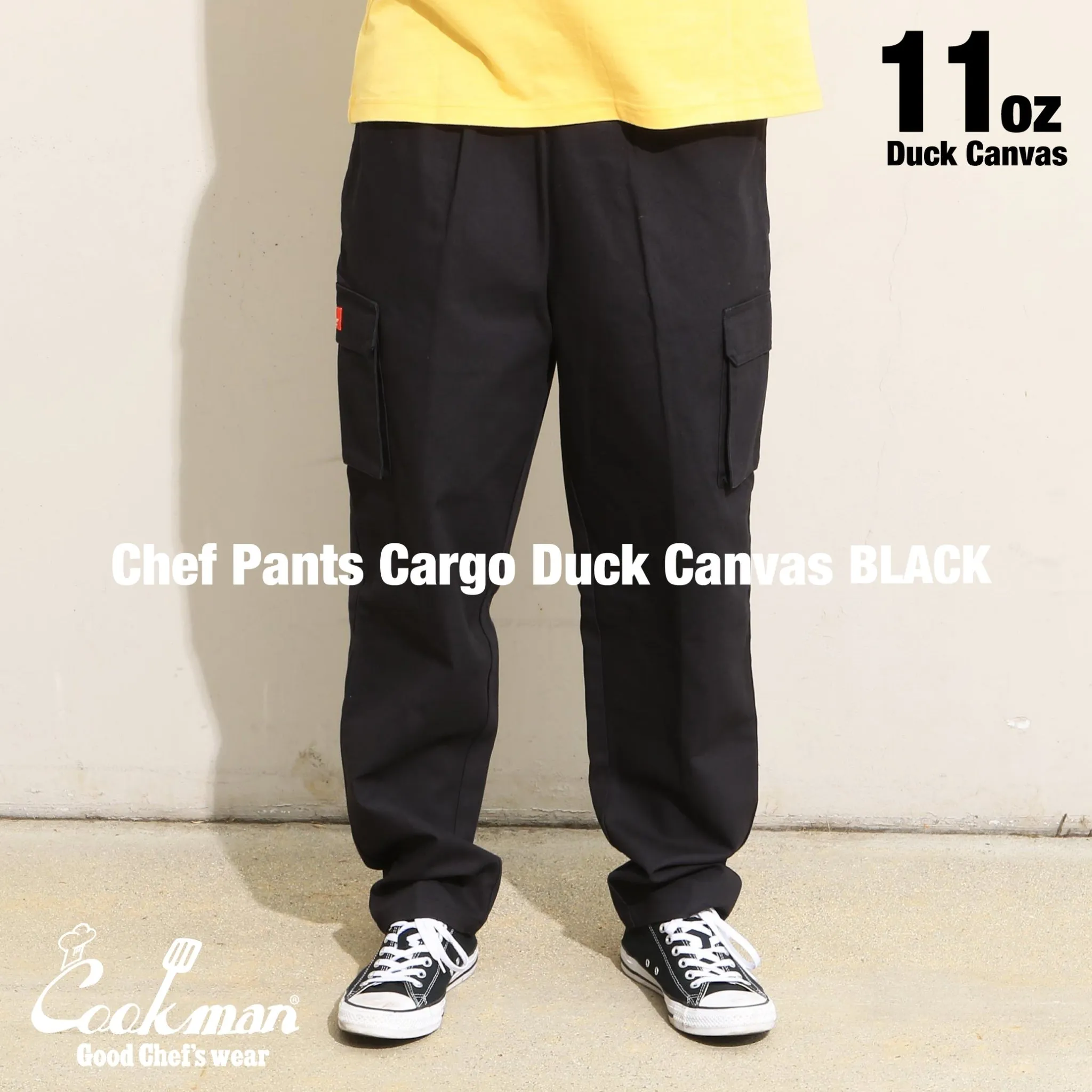 Cookman Chef Pants Cargo - Duck Canvas : Black