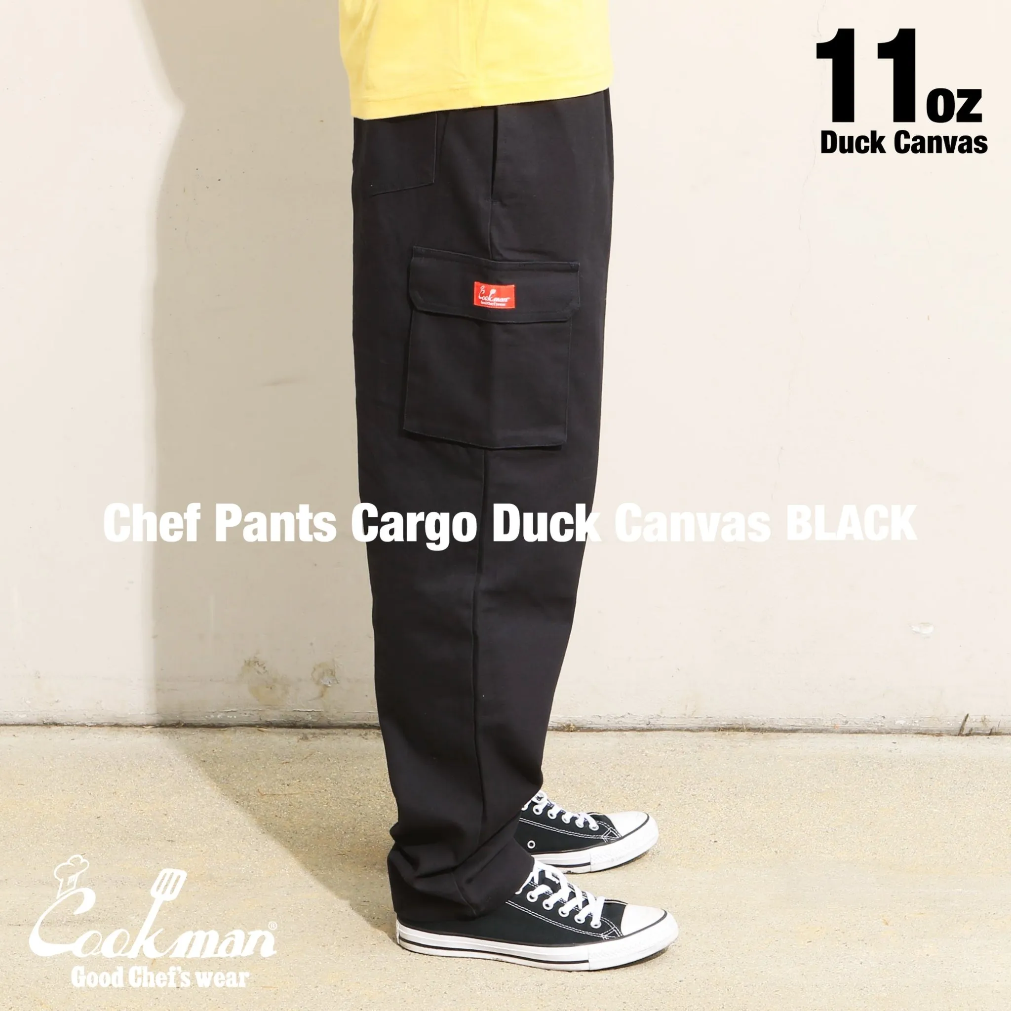 Cookman Chef Pants Cargo - Duck Canvas : Black