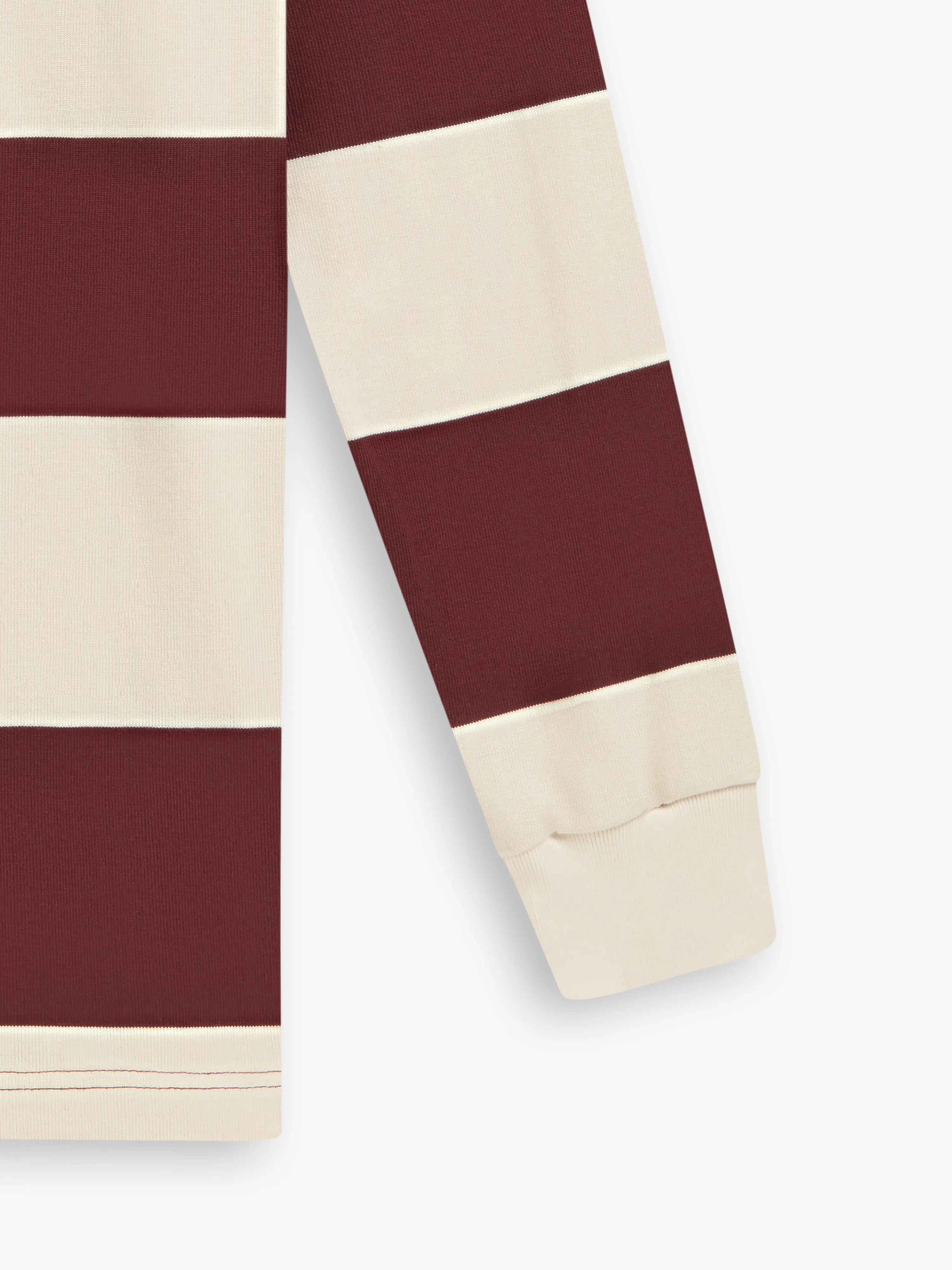 Cotton Rugby Shirt in Burgundy Stripe