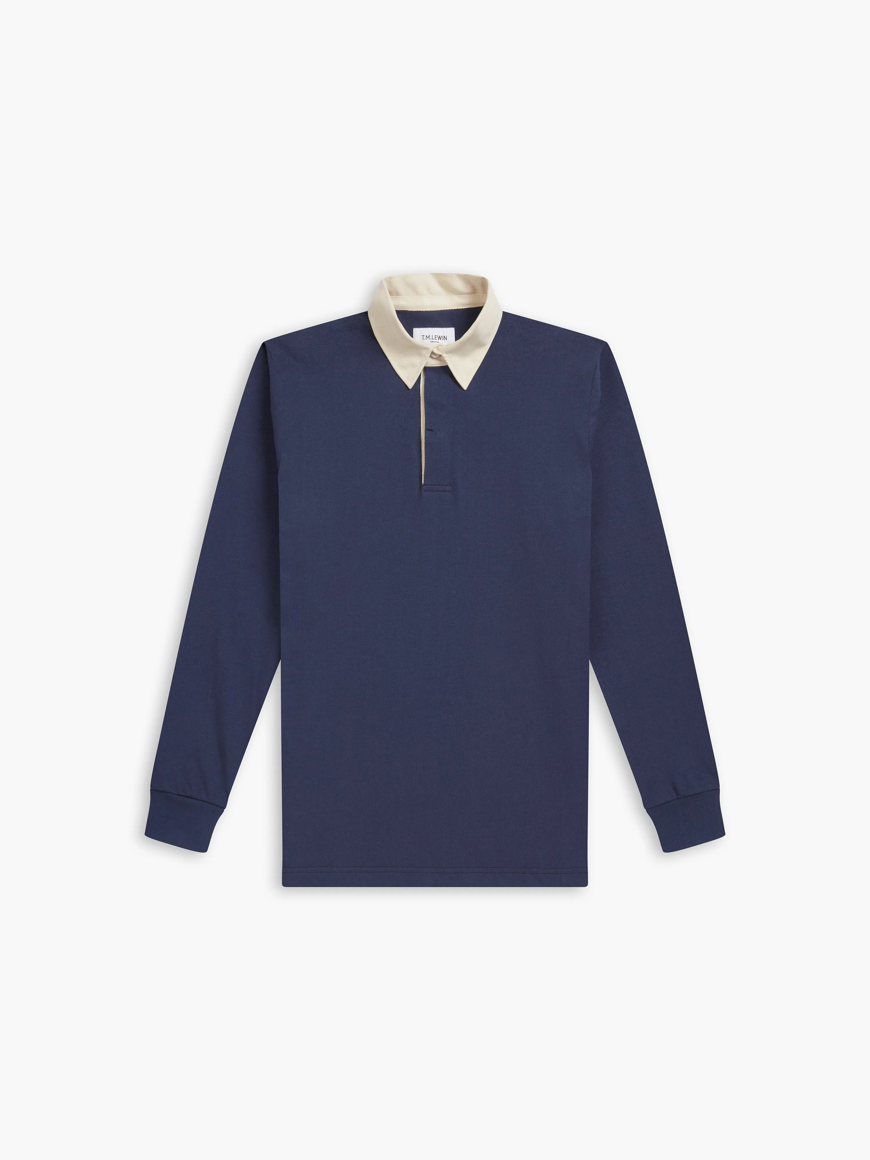 Cotton Rugby Shirt in Navy Blue