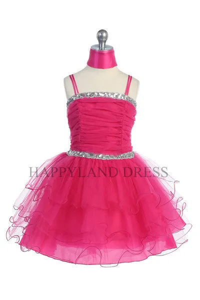 D3169 Tulle Dress With Rhinestones (4 Diff. Colors)