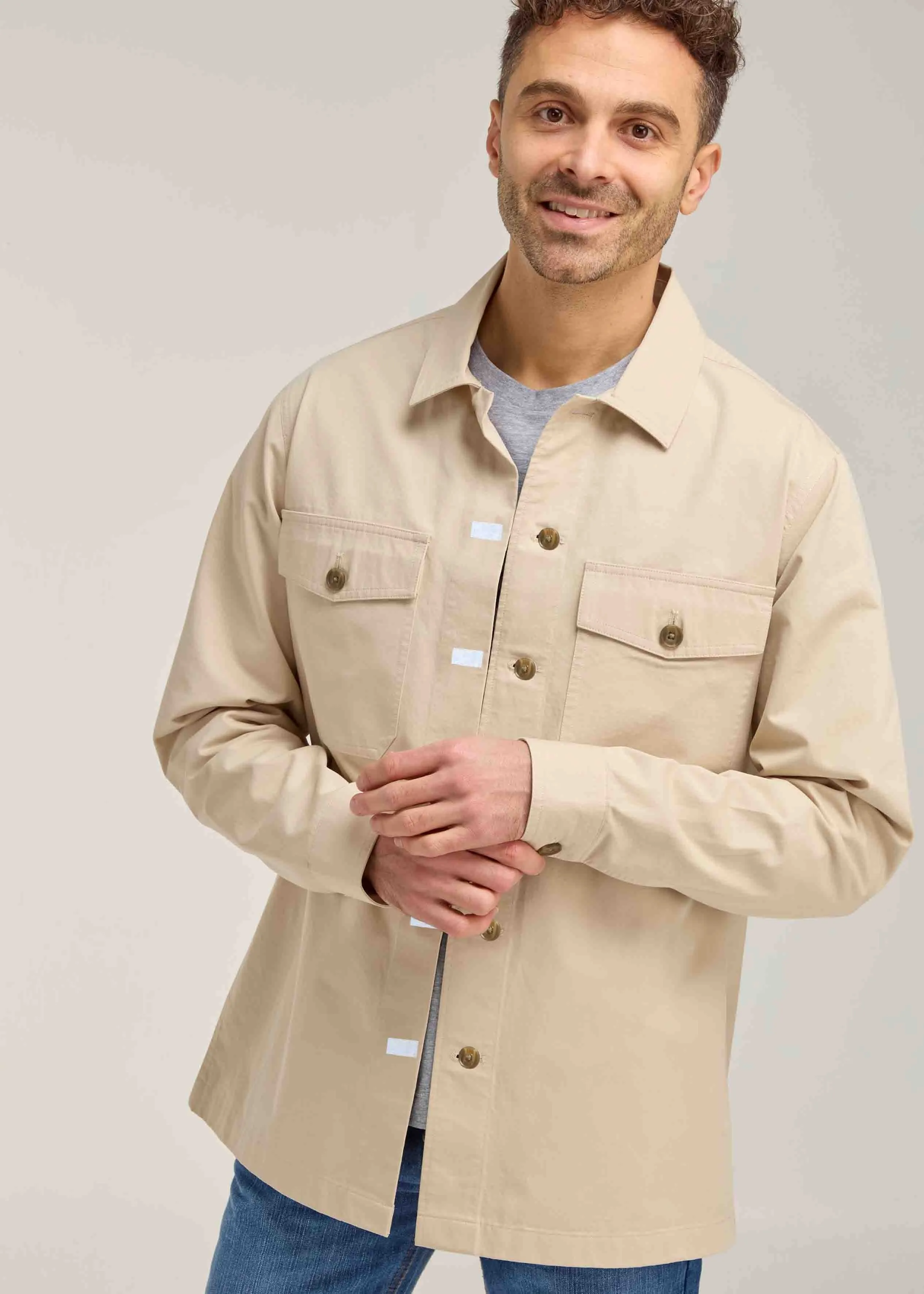 Damian Cotton VELCRO® Brand Fastening Overshirt