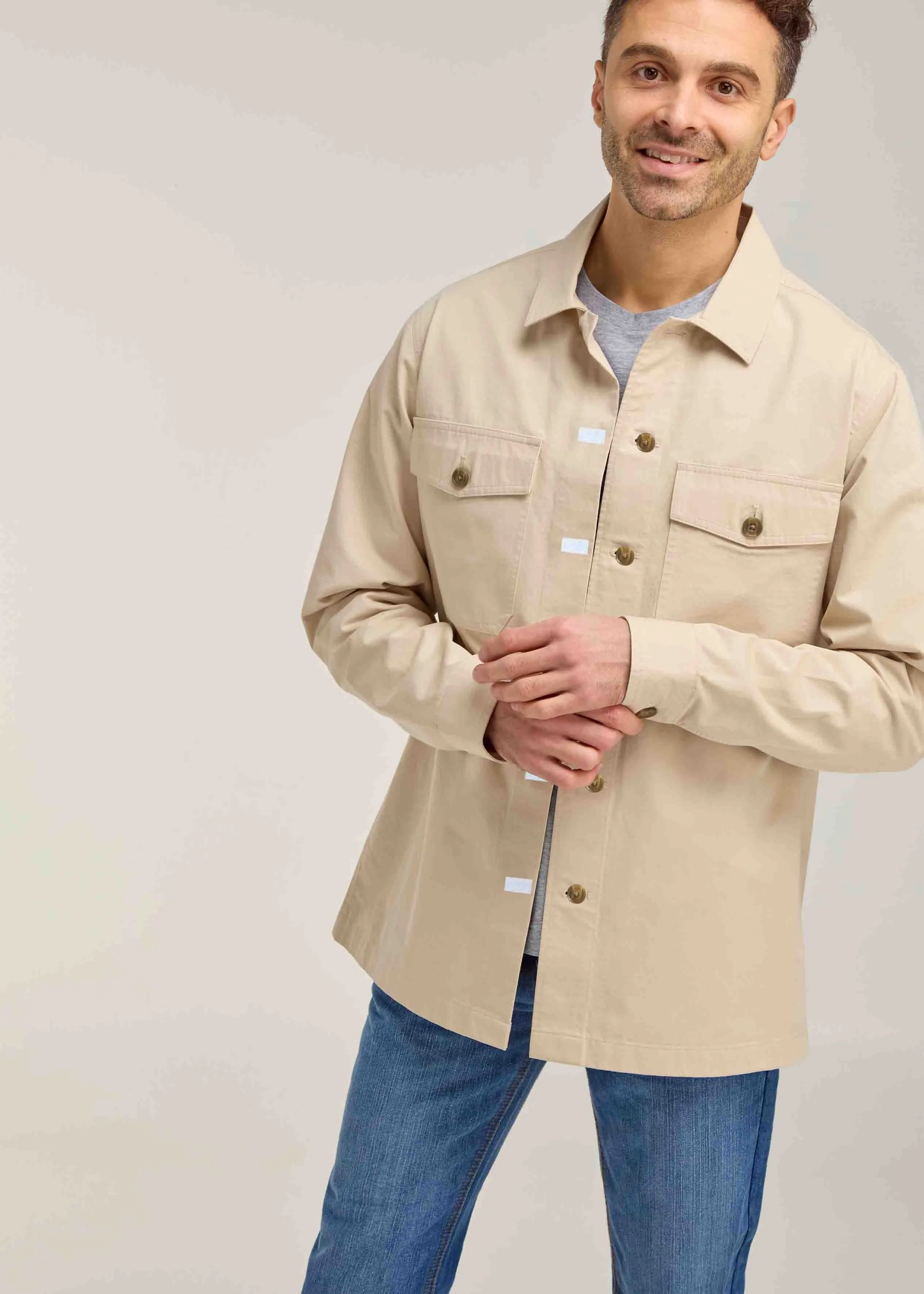 Damian Cotton VELCRO® Brand Fastening Overshirt