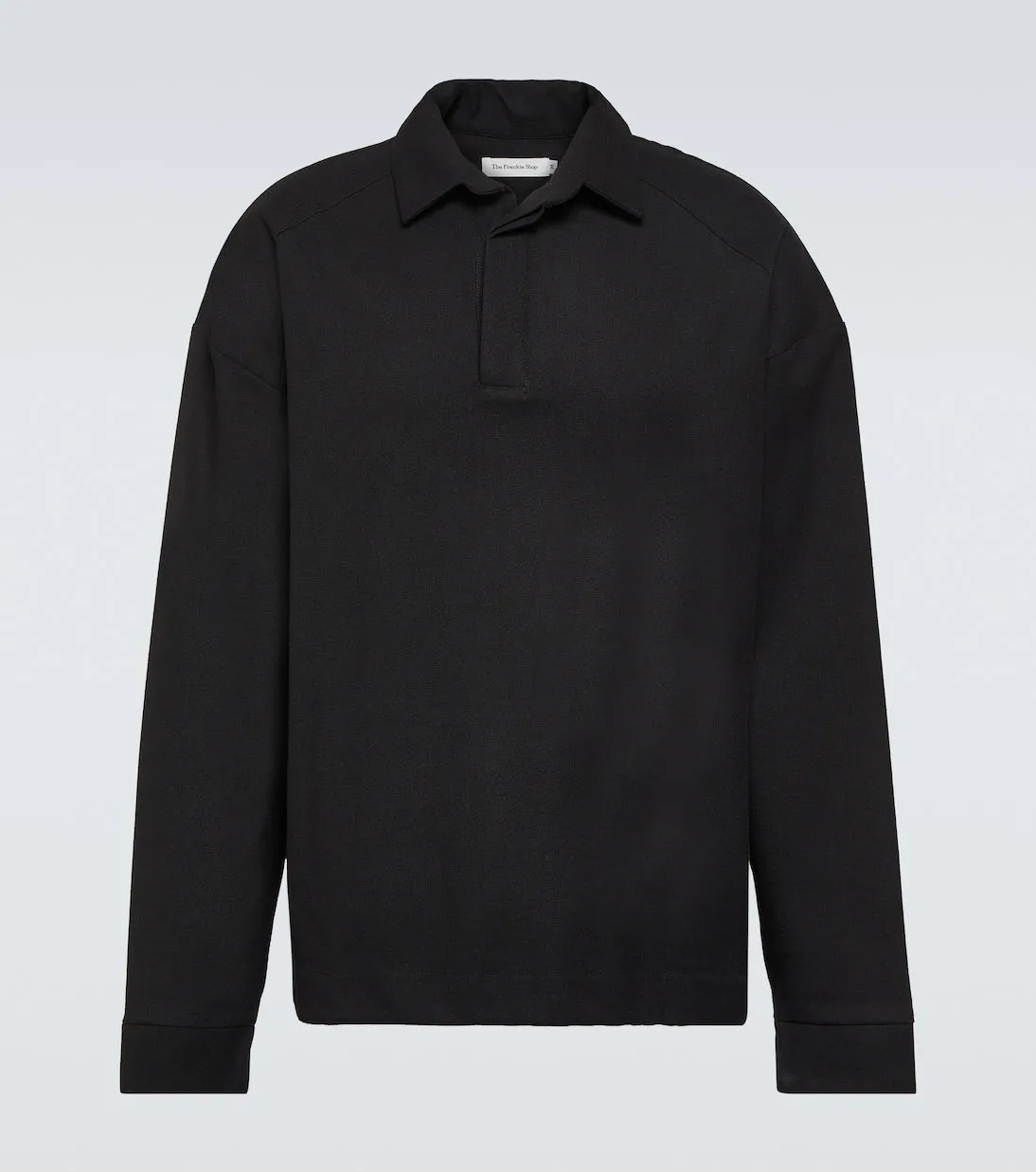 Dennis The Frankie Shop Woven Polo Sweater, Black