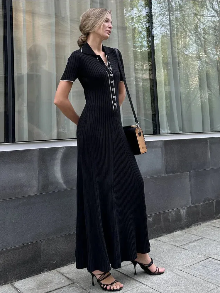 Dresses Short Women Neck Maxi Deep V Slim Maxi Autumn Sleeve Dress