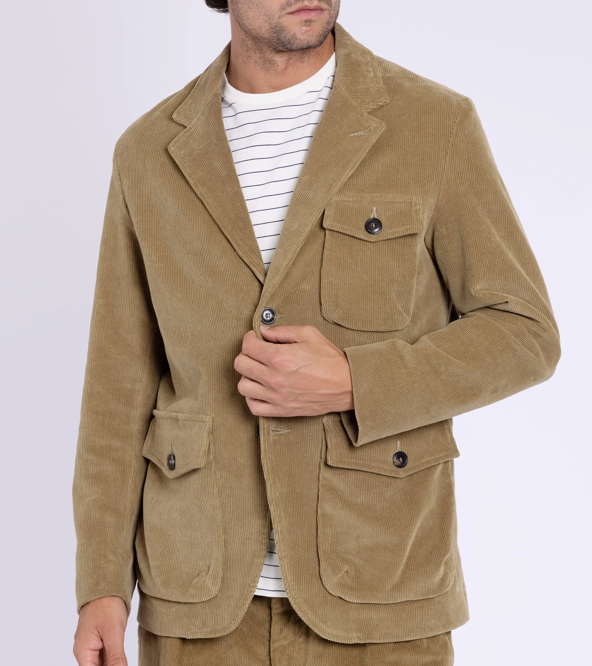 East Harbour Surplus Chester Washed Corduroy Jacket: Khaki