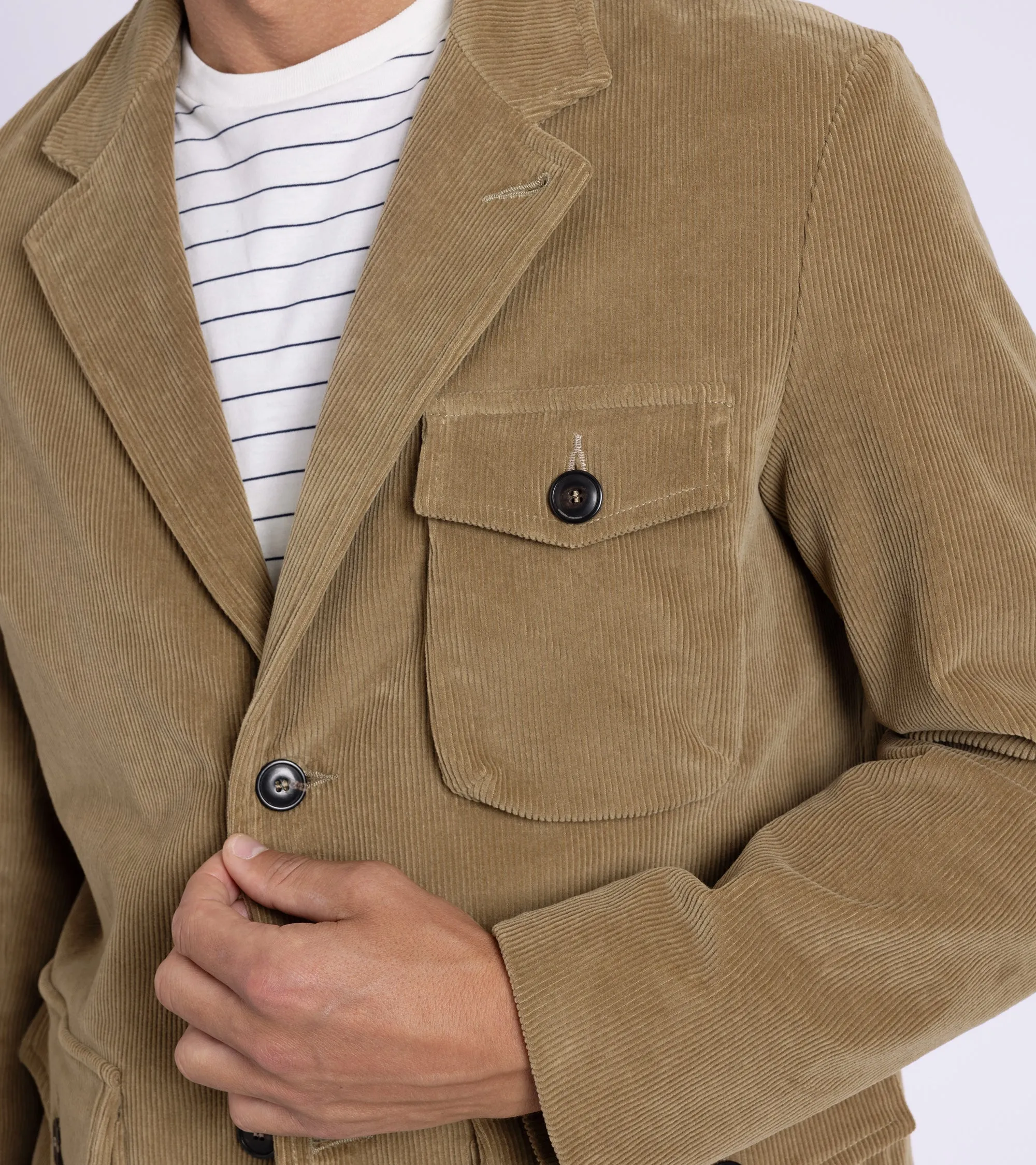 East Harbour Surplus Chester Washed Corduroy Jacket: Khaki