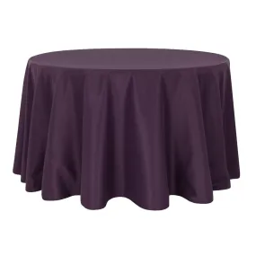 Economy Polyester Tablecloth 120" Round - Eggplant/Plum