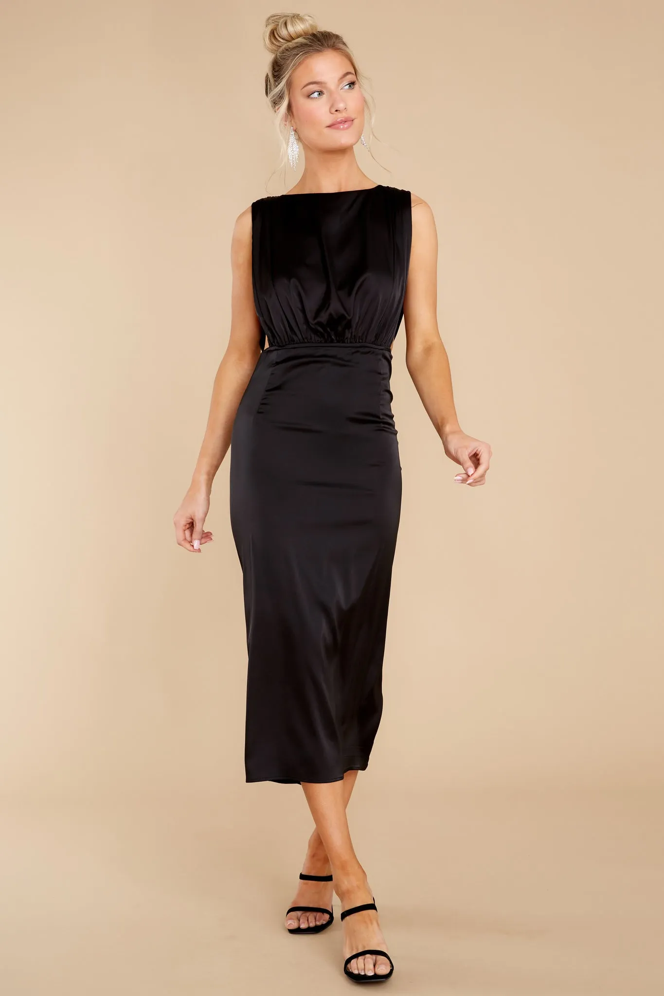 Elegant Nights Black Midi Dress