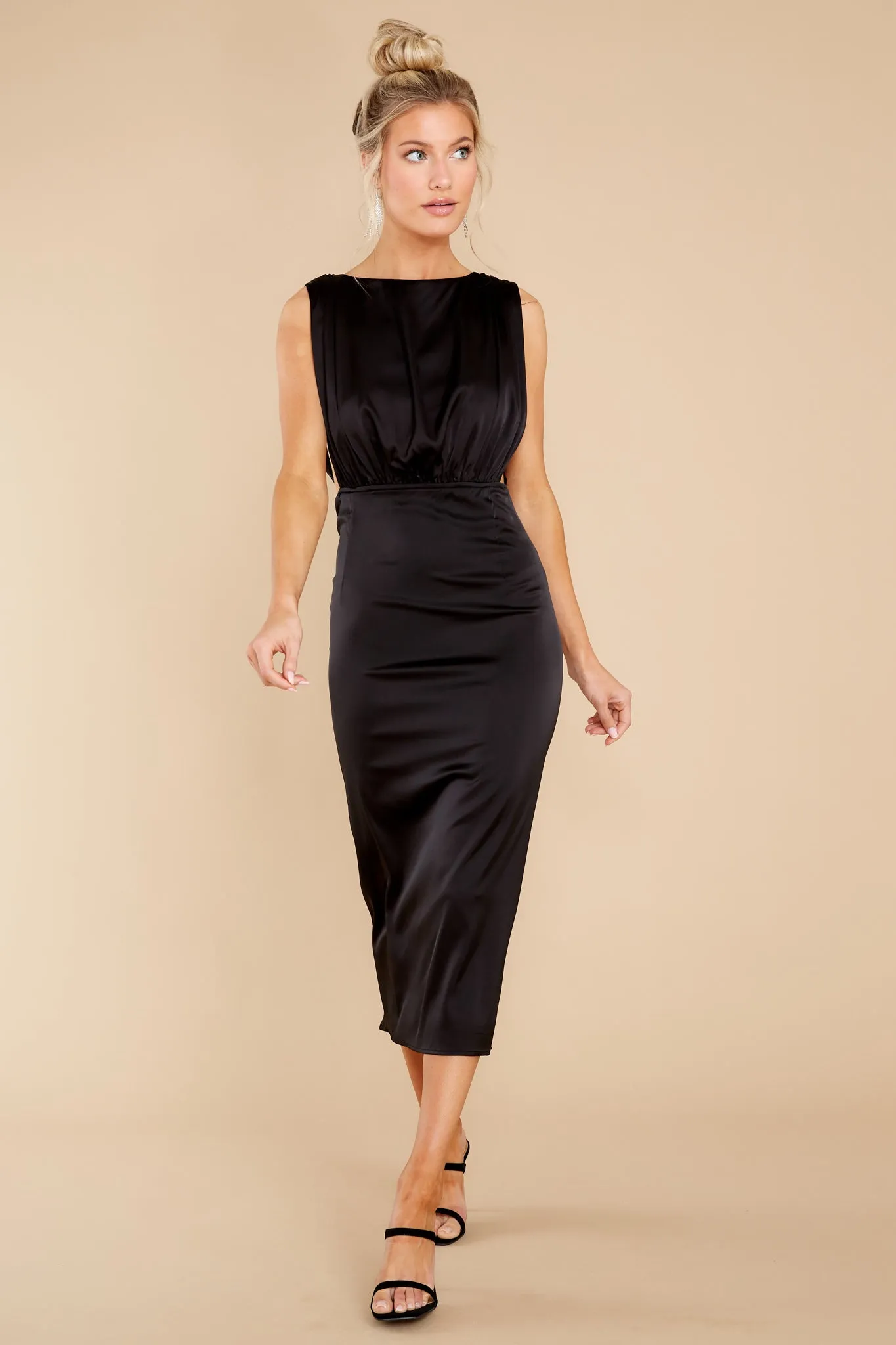 Elegant Nights Black Midi Dress