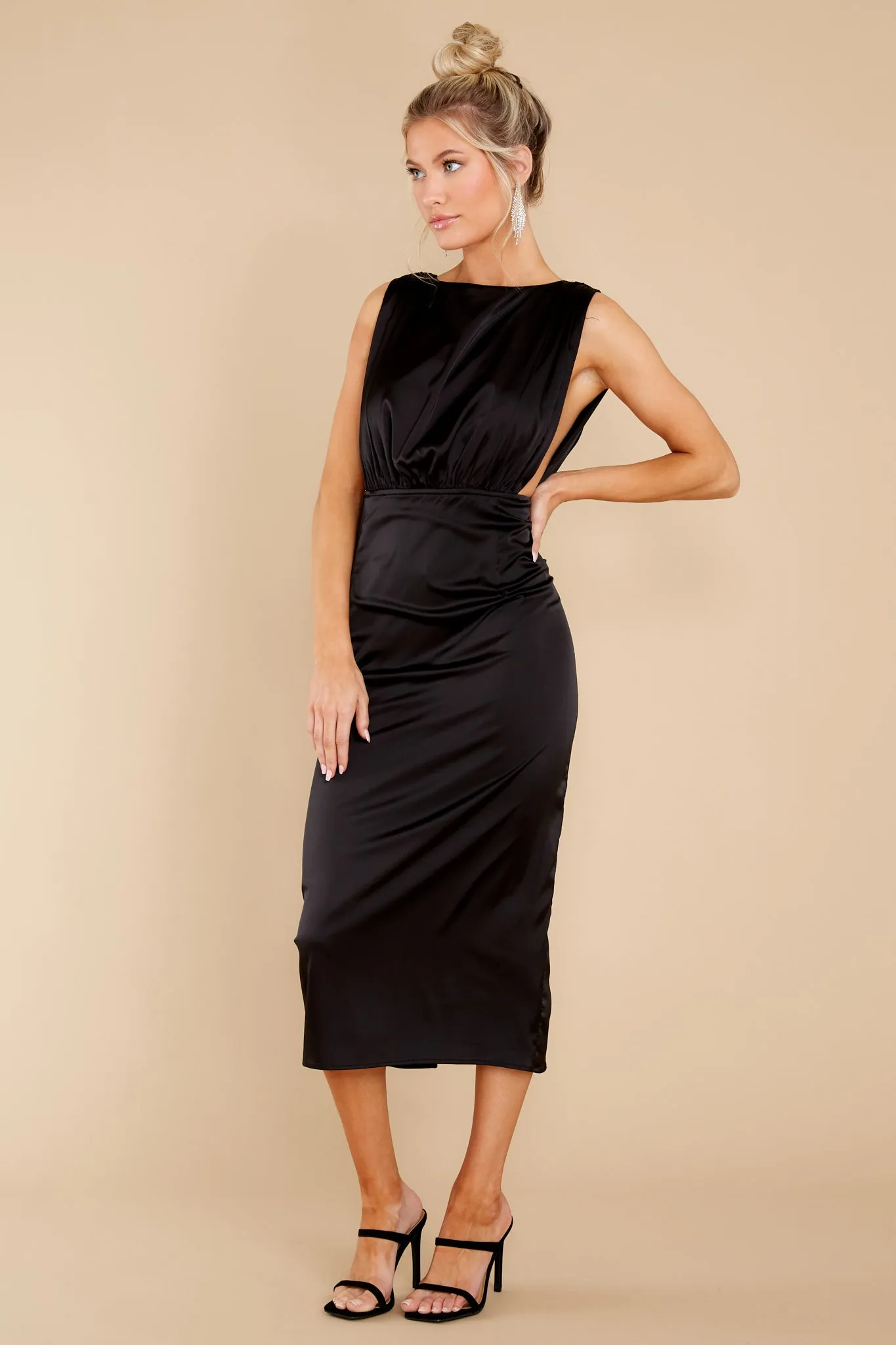 Elegant Nights Black Midi Dress