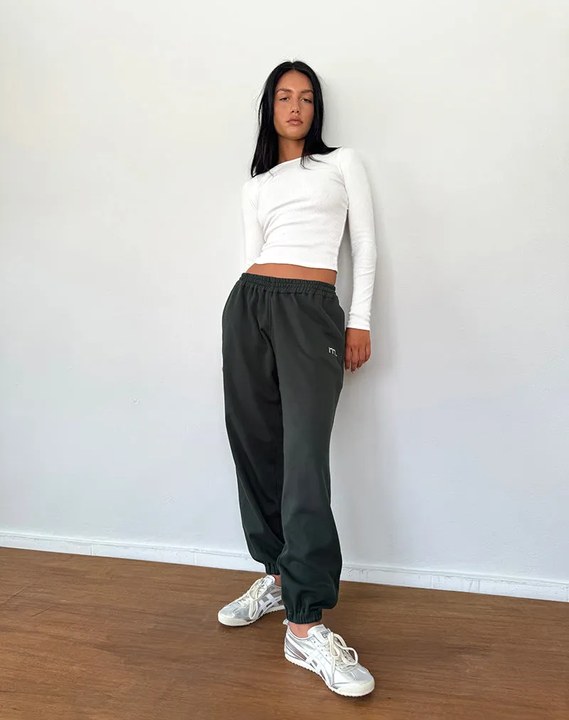 Em Jogger in Beluga Light Grey with M Embroidery