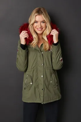 Embroidered Parka Jacket