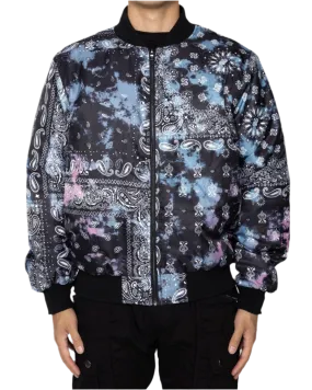 EPTM: TIE DYE BANDANA PRINTED BOMBER JACKET