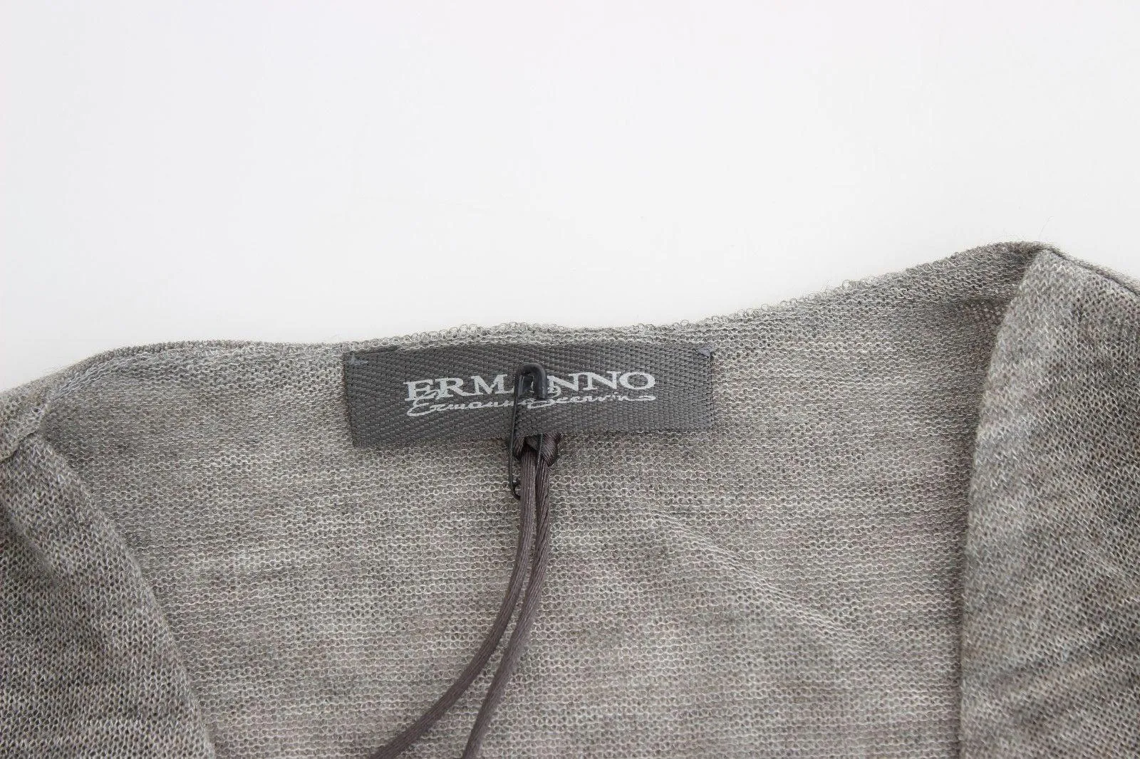 Ermanno Scervino Gray Wool Blend Stretch Long Sleeve Sweater