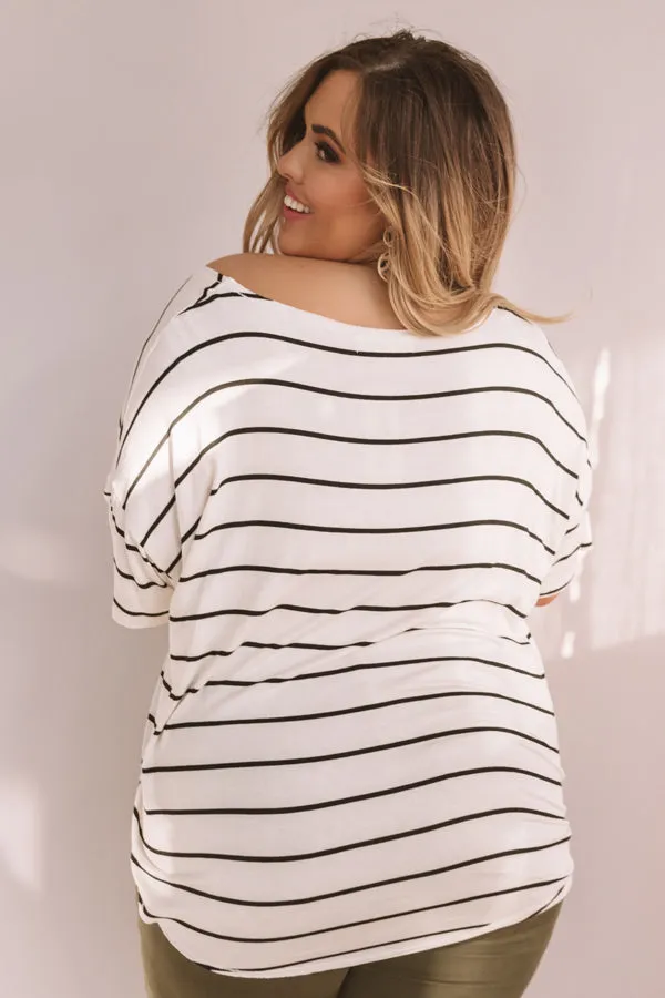 Feeling Fortunate Stripe Shift Tee Curves