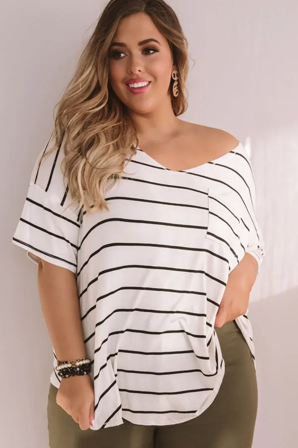 Feeling Fortunate Stripe Shift Tee Curves