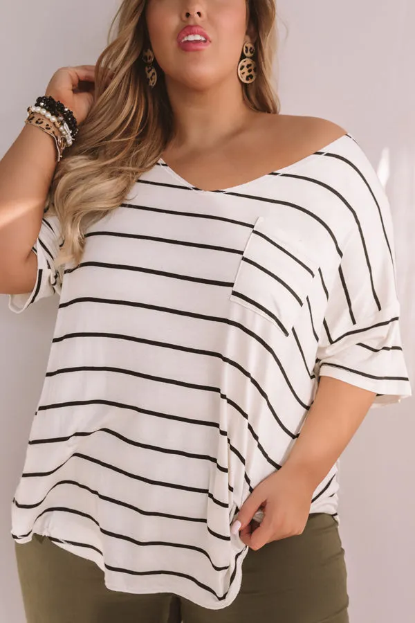 Feeling Fortunate Stripe Shift Tee Curves