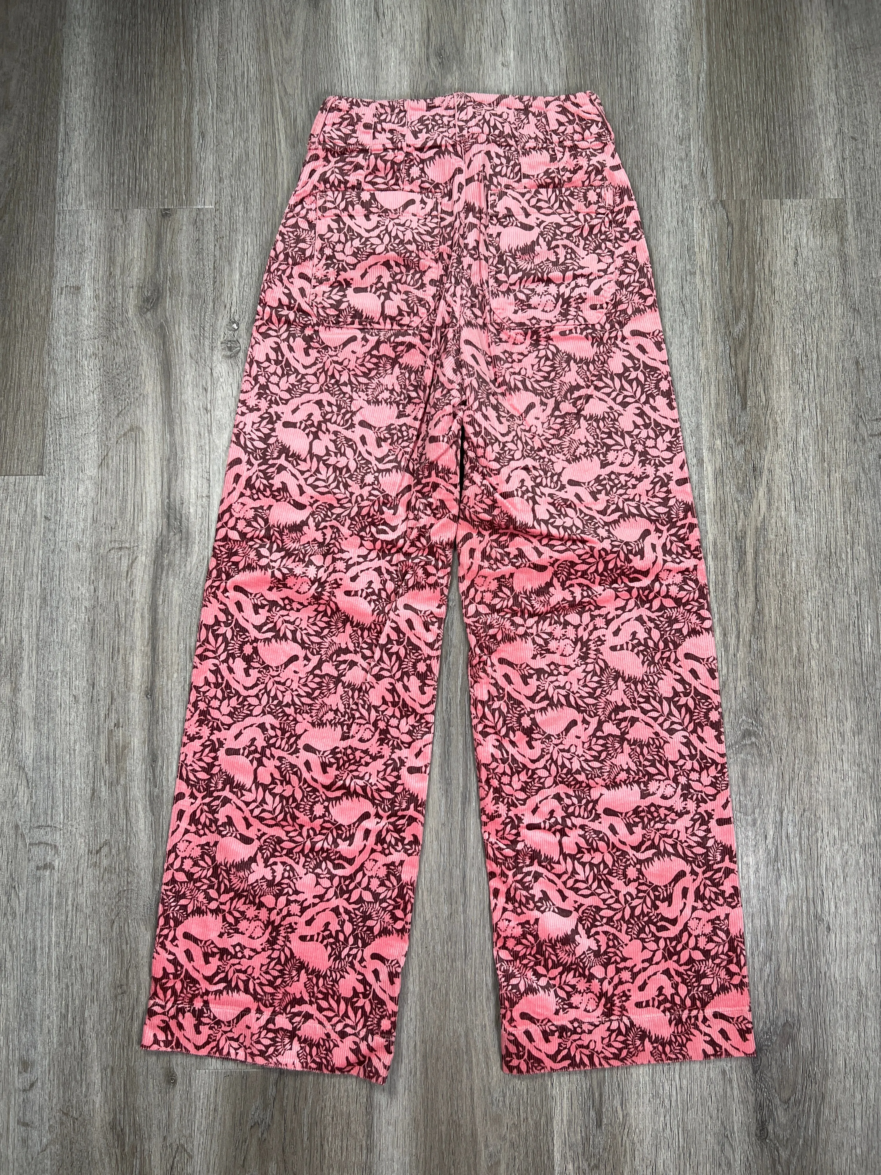 Floral Print Pants Corduroy Maeve, Size Xs