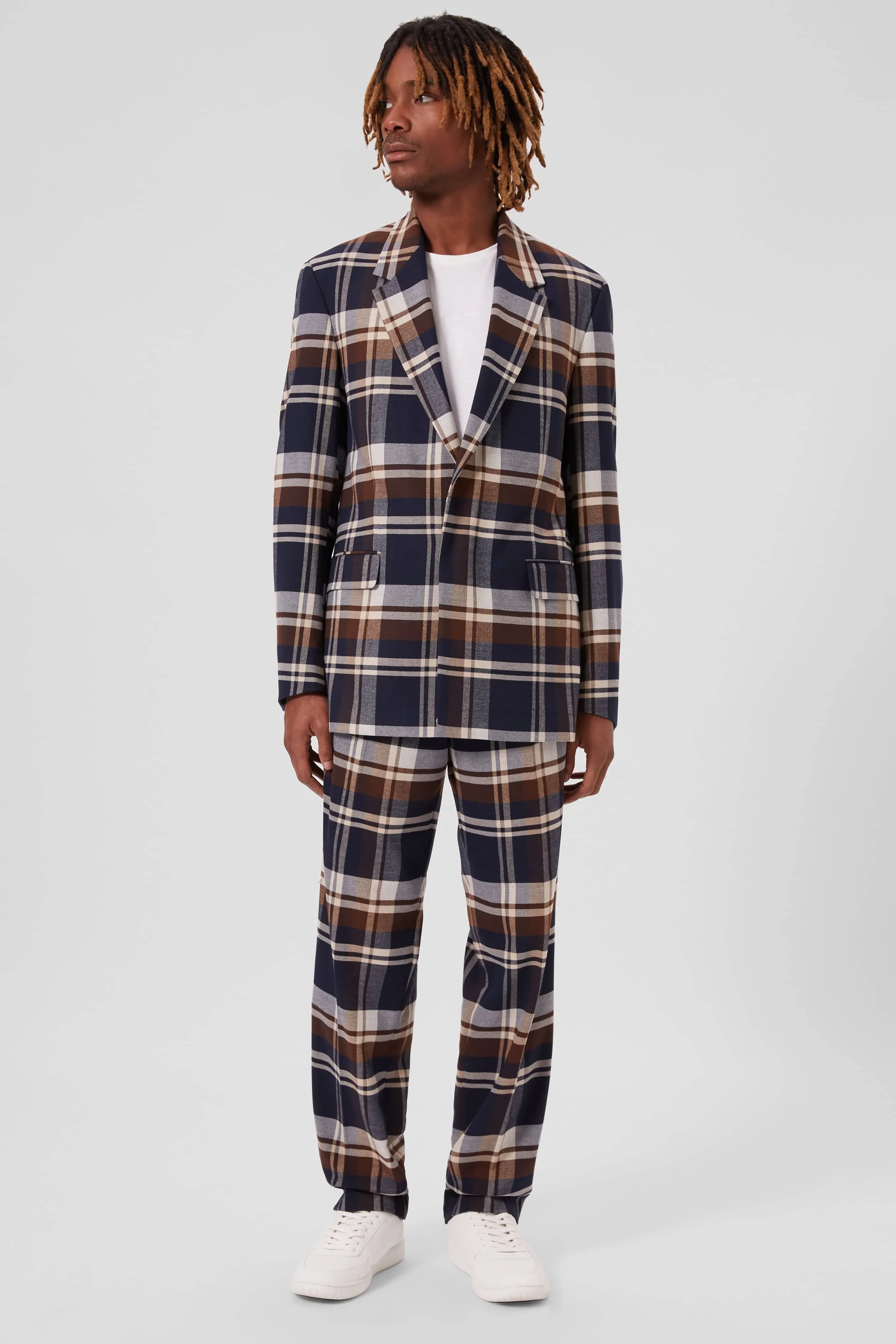 Fontaine Oversized Navy Check Jacket - ARCHIVE