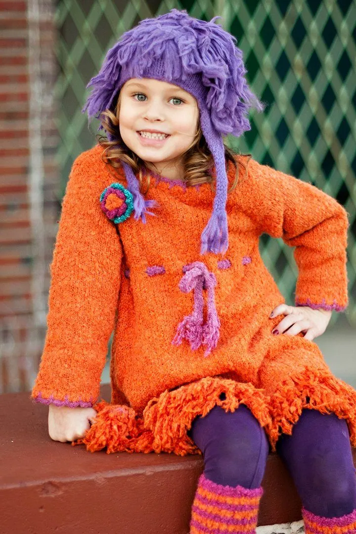 Fringed Kids Earflap Beanie Hat