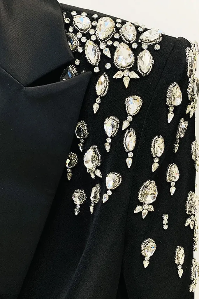 Gatsby Black Blazer Dress With Crystals