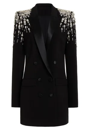 Gatsby Black Blazer Dress With Crystals