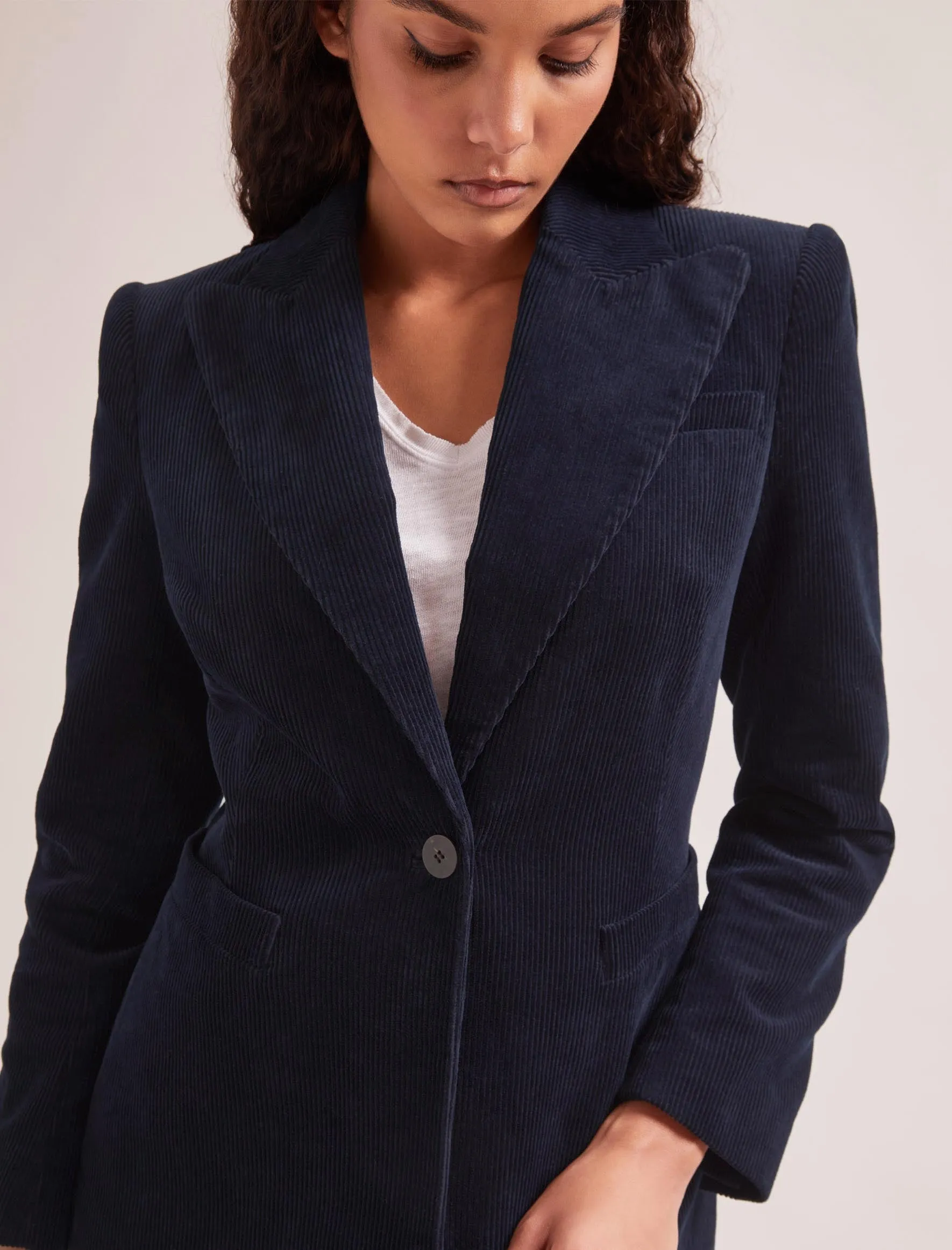 Gene Corduroy Blazer - Navy