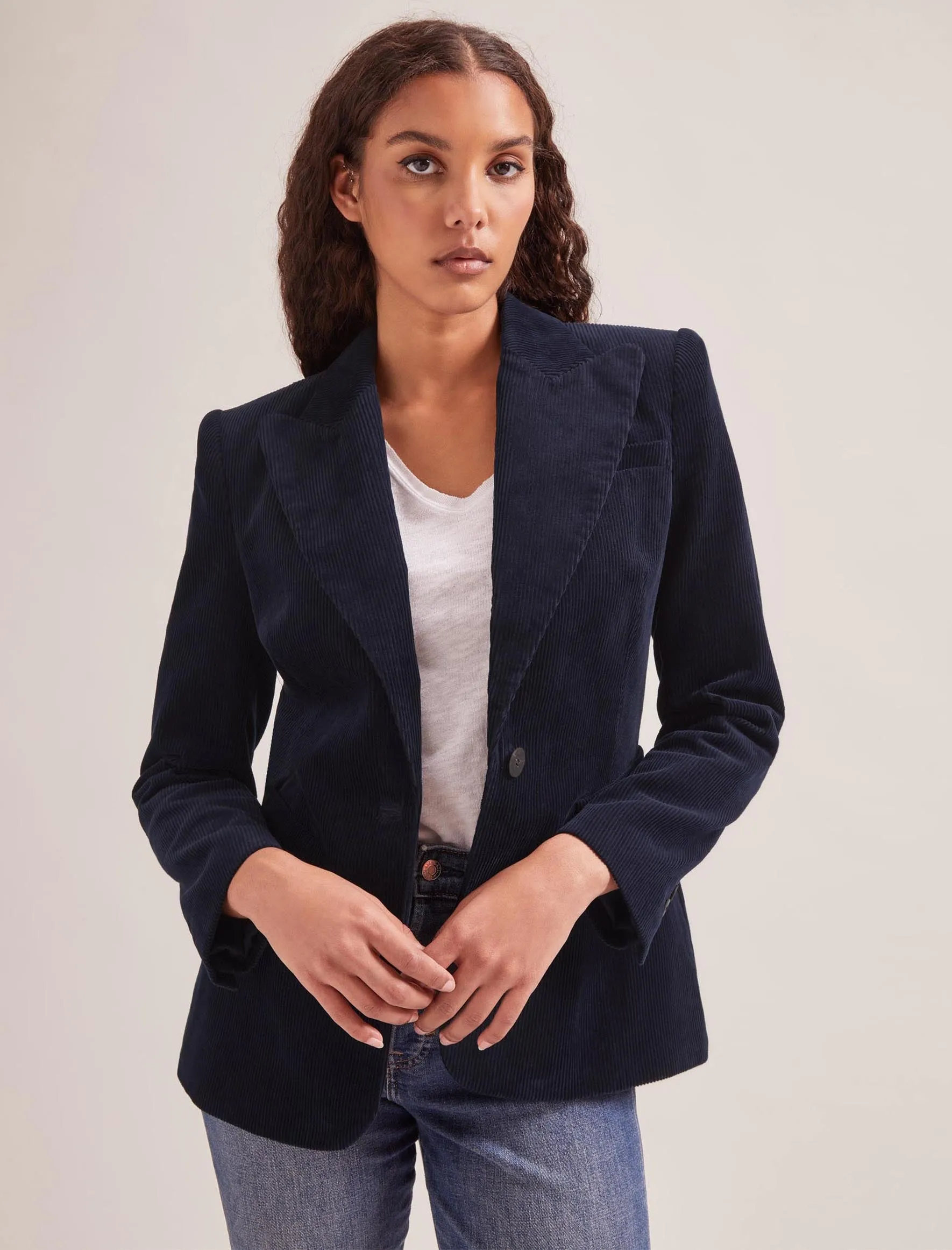 Gene Corduroy Blazer - Navy