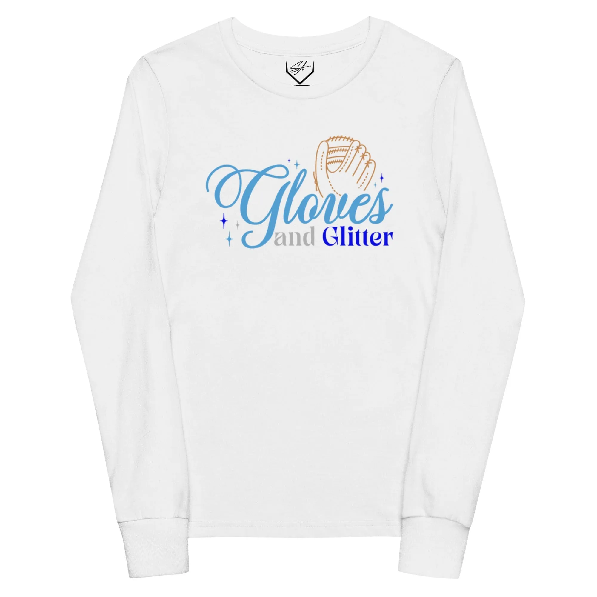 Gloves And Glitter Blue - Youth Long Sleeve